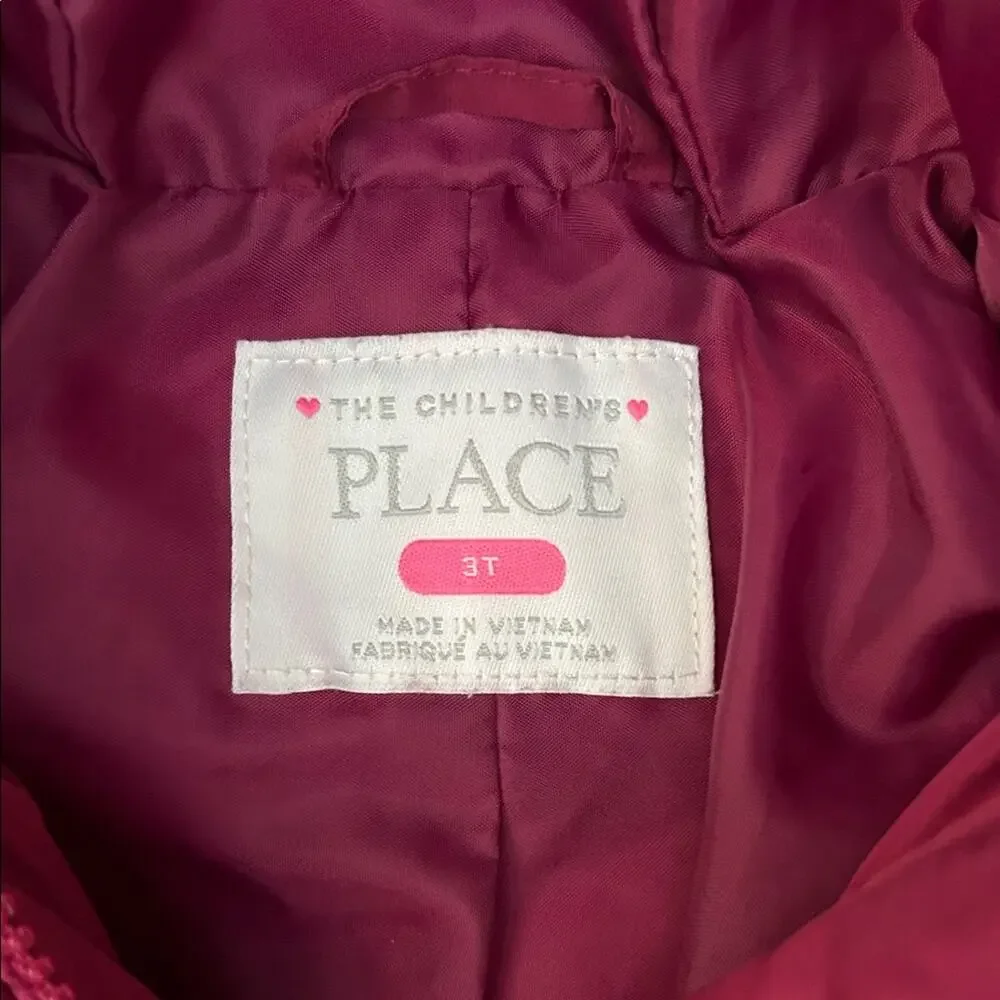The Children's Place Toddler Hooded Jacket - Berry Pink, Size 3T